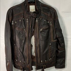 Diesel Brown Distressed  Bomber Jacket